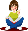 Clipart Girl Study - Jovenes Leyendo Libros Animados Png